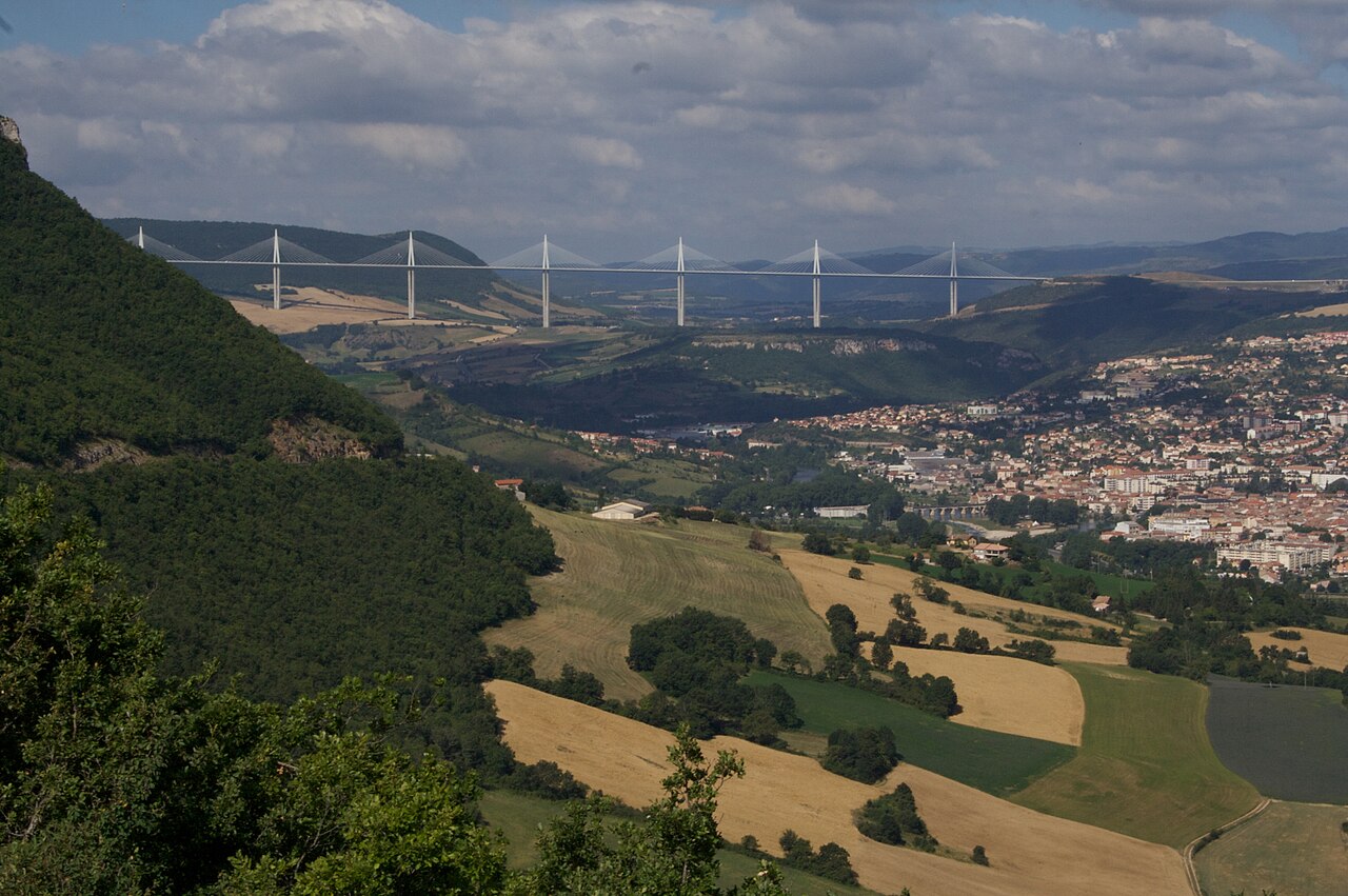The Millau Viaduct crossing the Tarn valley